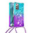 Silikon Hülle Handyhülle Gummi Schutzhülle Flexible Tasche Bling-Bling mit Schlüsselband Lanyard S01 für Samsung Galaxy Note 20 5G