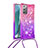 Silikon Hülle Handyhülle Gummi Schutzhülle Flexible Tasche Bling-Bling mit Schlüsselband Lanyard S01 für Samsung Galaxy Note 20 5G