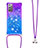 Silikon Hülle Handyhülle Gummi Schutzhülle Flexible Tasche Bling-Bling mit Schlüsselband Lanyard S01 für Samsung Galaxy Note 20 5G