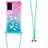 Silikon Hülle Handyhülle Gummi Schutzhülle Flexible Tasche Bling-Bling mit Schlüsselband Lanyard S01 für Samsung Galaxy S20 5G