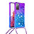 Silikon Hülle Handyhülle Gummi Schutzhülle Flexible Tasche Bling-Bling mit Schlüsselband Lanyard S01 für Samsung Galaxy S20 FE 4G Violett