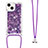 Silikon Hülle Handyhülle Gummi Schutzhülle Flexible Tasche Bling-Bling mit Schlüsselband Lanyard S02 für Apple iPhone 13