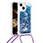 Silikon Hülle Handyhülle Gummi Schutzhülle Flexible Tasche Bling-Bling mit Schlüsselband Lanyard S02 für Apple iPhone 13