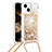 Silikon Hülle Handyhülle Gummi Schutzhülle Flexible Tasche Bling-Bling mit Schlüsselband Lanyard S02 für Apple iPhone 13