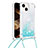 Silikon Hülle Handyhülle Gummi Schutzhülle Flexible Tasche Bling-Bling mit Schlüsselband Lanyard S02 für Apple iPhone 13