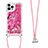 Silikon Hülle Handyhülle Gummi Schutzhülle Flexible Tasche Bling-Bling mit Schlüsselband Lanyard S02 für Apple iPhone 13 Pro