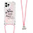 Silikon Hülle Handyhülle Gummi Schutzhülle Flexible Tasche Bling-Bling mit Schlüsselband Lanyard S02 für Apple iPhone 13 Pro Max