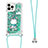 Silikon Hülle Handyhülle Gummi Schutzhülle Flexible Tasche Bling-Bling mit Schlüsselband Lanyard S02 für Apple iPhone 13 Pro Max
