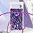 Silikon Hülle Handyhülle Gummi Schutzhülle Flexible Tasche Bling-Bling mit Schlüsselband Lanyard S02 für Google Pixel 7a 5G Violett