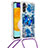 Silikon Hülle Handyhülle Gummi Schutzhülle Flexible Tasche Bling-Bling mit Schlüsselband Lanyard S02 für Samsung Galaxy A04s