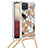 Silikon Hülle Handyhülle Gummi Schutzhülle Flexible Tasche Bling-Bling mit Schlüsselband Lanyard S02 für Samsung Galaxy A12