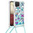 Silikon Hülle Handyhülle Gummi Schutzhülle Flexible Tasche Bling-Bling mit Schlüsselband Lanyard S02 für Samsung Galaxy A12 5G
