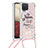 Silikon Hülle Handyhülle Gummi Schutzhülle Flexible Tasche Bling-Bling mit Schlüsselband Lanyard S02 für Samsung Galaxy A12 5G Plusfarbig