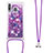 Silikon Hülle Handyhülle Gummi Schutzhülle Flexible Tasche Bling-Bling mit Schlüsselband Lanyard S02 für Samsung Galaxy A40s