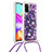 Silikon Hülle Handyhülle Gummi Schutzhülle Flexible Tasche Bling-Bling mit Schlüsselband Lanyard S02 für Samsung Galaxy A41