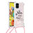 Silikon Hülle Handyhülle Gummi Schutzhülle Flexible Tasche Bling-Bling mit Schlüsselband Lanyard S02 für Samsung Galaxy A51 4G