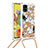 Silikon Hülle Handyhülle Gummi Schutzhülle Flexible Tasche Bling-Bling mit Schlüsselband Lanyard S02 für Samsung Galaxy A51 4G Gold