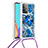 Silikon Hülle Handyhülle Gummi Schutzhülle Flexible Tasche Bling-Bling mit Schlüsselband Lanyard S02 für Samsung Galaxy A52 4G