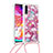 Silikon Hülle Handyhülle Gummi Schutzhülle Flexible Tasche Bling-Bling mit Schlüsselband Lanyard S02 für Samsung Galaxy A70