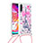 Silikon Hülle Handyhülle Gummi Schutzhülle Flexible Tasche Bling-Bling mit Schlüsselband Lanyard S02 für Samsung Galaxy A70S