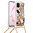 Silikon Hülle Handyhülle Gummi Schutzhülle Flexible Tasche Bling-Bling mit Schlüsselband Lanyard S02 für Samsung Galaxy A81 Gold