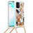 Silikon Hülle Handyhülle Gummi Schutzhülle Flexible Tasche Bling-Bling mit Schlüsselband Lanyard S02 für Samsung Galaxy A91 Gold