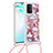 Silikon Hülle Handyhülle Gummi Schutzhülle Flexible Tasche Bling-Bling mit Schlüsselband Lanyard S02 für Samsung Galaxy A91 Rot