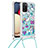 Silikon Hülle Handyhülle Gummi Schutzhülle Flexible Tasche Bling-Bling mit Schlüsselband Lanyard S02 für Samsung Galaxy F02S SM-E025F