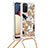 Silikon Hülle Handyhülle Gummi Schutzhülle Flexible Tasche Bling-Bling mit Schlüsselband Lanyard S02 für Samsung Galaxy F02S SM-E025F Gold