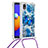 Silikon Hülle Handyhülle Gummi Schutzhülle Flexible Tasche Bling-Bling mit Schlüsselband Lanyard S02 für Samsung Galaxy M01 Core