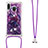 Silikon Hülle Handyhülle Gummi Schutzhülle Flexible Tasche Bling-Bling mit Schlüsselband Lanyard S02 für Samsung Galaxy M20