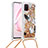 Silikon Hülle Handyhülle Gummi Schutzhülle Flexible Tasche Bling-Bling mit Schlüsselband Lanyard S02 für Samsung Galaxy Note 10 Lite Gold
