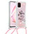 Silikon Hülle Handyhülle Gummi Schutzhülle Flexible Tasche Bling-Bling mit Schlüsselband Lanyard S02 für Samsung Galaxy Note 10 Lite Plusfarbig