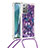 Silikon Hülle Handyhülle Gummi Schutzhülle Flexible Tasche Bling-Bling mit Schlüsselband Lanyard S02 für Samsung Galaxy Note 20 5G