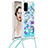 Silikon Hülle Handyhülle Gummi Schutzhülle Flexible Tasche Bling-Bling mit Schlüsselband Lanyard S02 für Samsung Galaxy S20