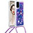 Silikon Hülle Handyhülle Gummi Schutzhülle Flexible Tasche Bling-Bling mit Schlüsselband Lanyard S02 für Samsung Galaxy S20