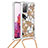 Silikon Hülle Handyhülle Gummi Schutzhülle Flexible Tasche Bling-Bling mit Schlüsselband Lanyard S02 für Samsung Galaxy S20 FE 4G Gold