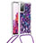 Silikon Hülle Handyhülle Gummi Schutzhülle Flexible Tasche Bling-Bling mit Schlüsselband Lanyard S02 für Samsung Galaxy S20 FE 4G Violett