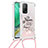 Silikon Hülle Handyhülle Gummi Schutzhülle Flexible Tasche Bling-Bling mit Schlüsselband Lanyard S02 für Xiaomi Mi 10T Pro 5G Silber