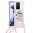 Silikon Hülle Handyhülle Gummi Schutzhülle Flexible Tasche Bling-Bling mit Schlüsselband Lanyard S02 für Xiaomi Mi 11T 5G Silber