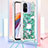 Silikon Hülle Handyhülle Gummi Schutzhülle Flexible Tasche Bling-Bling mit Schlüsselband Lanyard S02 für Xiaomi Poco C55 Grün