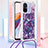 Silikon Hülle Handyhülle Gummi Schutzhülle Flexible Tasche Bling-Bling mit Schlüsselband Lanyard S02 für Xiaomi Poco C55 Violett