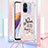 Silikon Hülle Handyhülle Gummi Schutzhülle Flexible Tasche Bling-Bling mit Schlüsselband Lanyard S02 für Xiaomi Redmi 11A 4G Rosegold