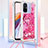Silikon Hülle Handyhülle Gummi Schutzhülle Flexible Tasche Bling-Bling mit Schlüsselband Lanyard S02 für Xiaomi Redmi 12C 4G Pink