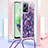 Silikon Hülle Handyhülle Gummi Schutzhülle Flexible Tasche Bling-Bling mit Schlüsselband Lanyard S02 für Xiaomi Redmi Note 12 5G