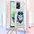 Silikon Hülle Handyhülle Gummi Schutzhülle Flexible Tasche Bling-Bling mit Schlüsselband Lanyard S02 für Xiaomi Redmi Note 12 5G Plusfarbig