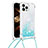 Silikon Hülle Handyhülle Gummi Schutzhülle Flexible Tasche Bling-Bling mit Schlüsselband Lanyard S03 für Apple iPhone 13 Pro Max Hellblau