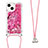 Silikon Hülle Handyhülle Gummi Schutzhülle Flexible Tasche Bling-Bling mit Schlüsselband Lanyard S03 für Apple iPhone 14