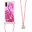 Silikon Hülle Handyhülle Gummi Schutzhülle Flexible Tasche Bling-Bling mit Schlüsselband Lanyard S03 für Samsung Galaxy A01 SM-A015