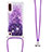 Silikon Hülle Handyhülle Gummi Schutzhülle Flexible Tasche Bling-Bling mit Schlüsselband Lanyard S03 für Samsung Galaxy A01 SM-A015